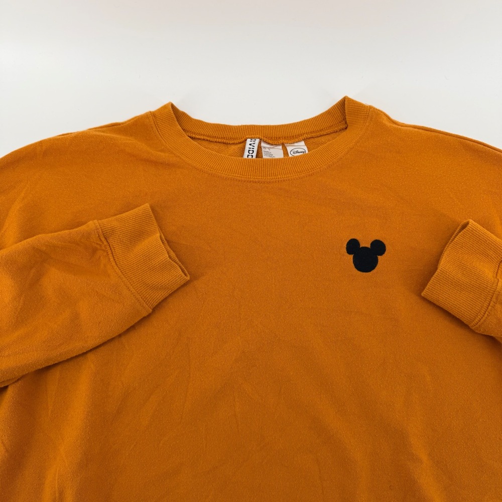 H&M Divided Disney Mickey Mouse Sweatshirt Burnt Orange Minimalist Large L